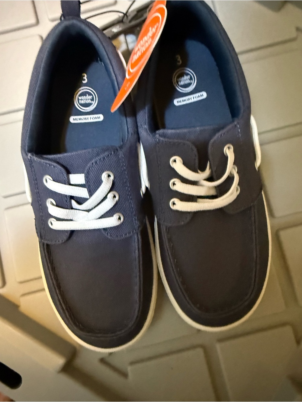 wonder nation Navy and White Kids Sneakers